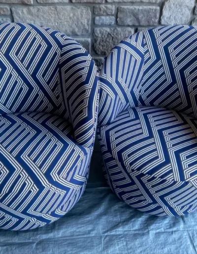 Upholstery Cleaning Result in two blue sofa
