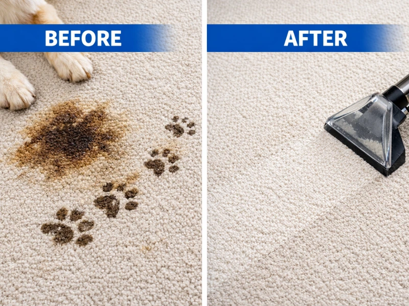 Carpet stain removal before and after